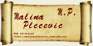 Malina Plećević vizit kartica